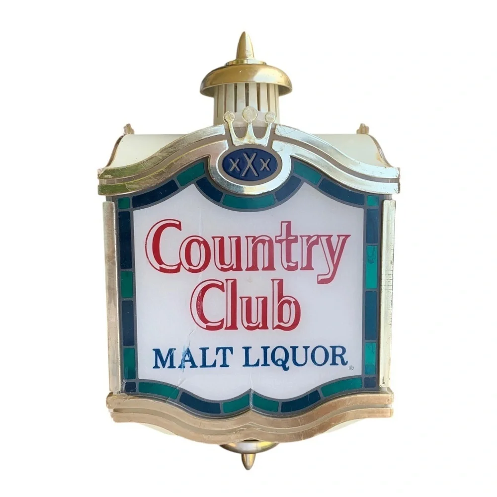 Vintage 1970's Country Club XXX Malt Liquor Lighted Beer Sign Pearl Brewing Co